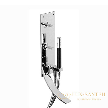 смеситель для ванны встраиваемый с ручной лейкой, cisal wave, wa00110021, со встроенной частью, хром