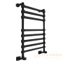 полотенцесушитель водяной 107,6х53,5 margaroli sole 464tq468mb, черный матовый
