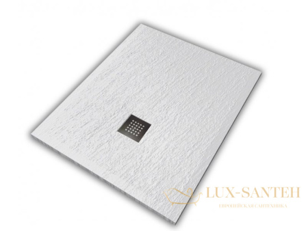 поддон керамический hatria petra_h3 pa10008000100 с сифоном, размер 100x80x3 см, белый/нержавеющая сталь