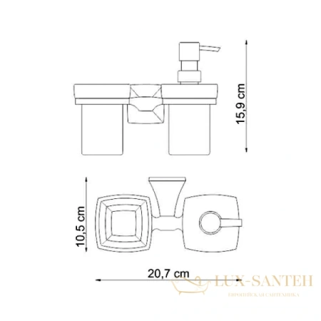 стакан wasserkraft wern k-2589 с дозатором, хром