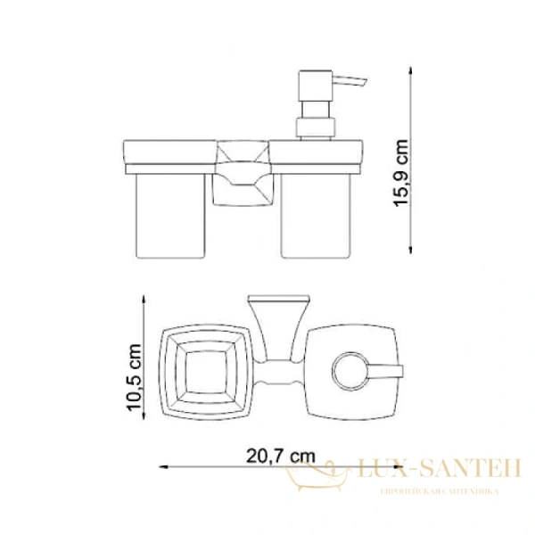 стакан wasserkraft wern k-2589 с дозатором, хром