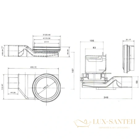 душевой канал bettoserb confluo premium slim line 13100037 1050 мм, хром