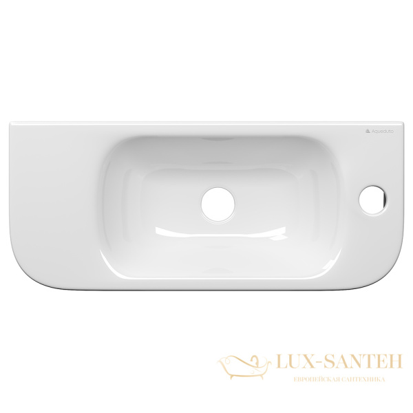 раковина подвесная aqueduto pequeno, peq0110, 500*215 мм, 1 отверстие под смеситель, правосторонняя, белый глянцевый