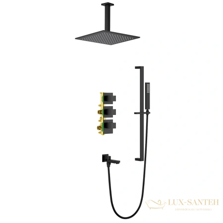 душевая система для ванны термостатическая всраиваемая timo selene sx-2239/03sm, черный мвтовый