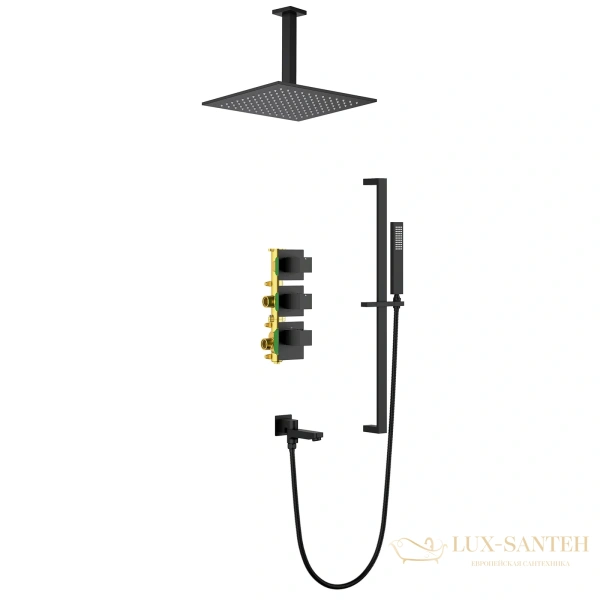 душевая система для ванны термостатическая всраиваемая timo selene sx-2239/03sm, черный мвтовый