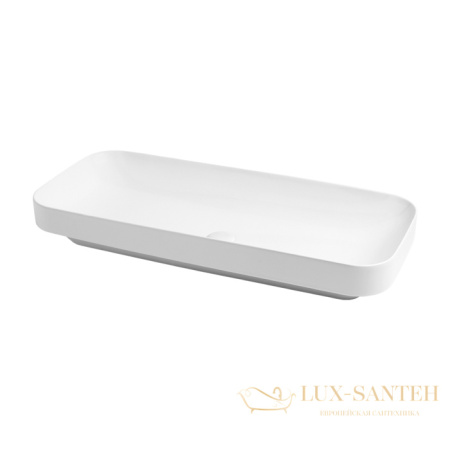 раковина накладная azzurra elegance, ellg090400s0bi х (eso90 bi)*0, 90х40см без отв. под смеситель, цвет белый