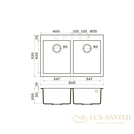 кухонная мойка omoikiri bosen 80-2-sa tetogranit х бежевый, 4993841