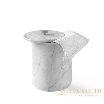 мусорное ведро с крышкой 3sc apuana 2.0, ap65asl, мрамор/хром