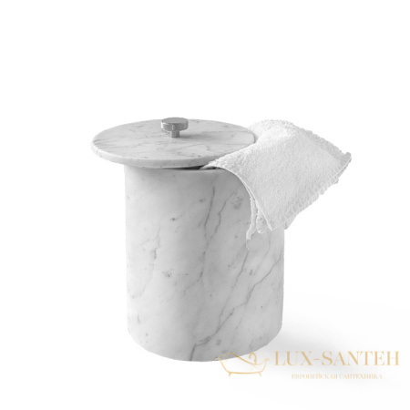 мусорное ведро с крышкой 3sc apuana 2.0, ap65asl, мрамор/хром