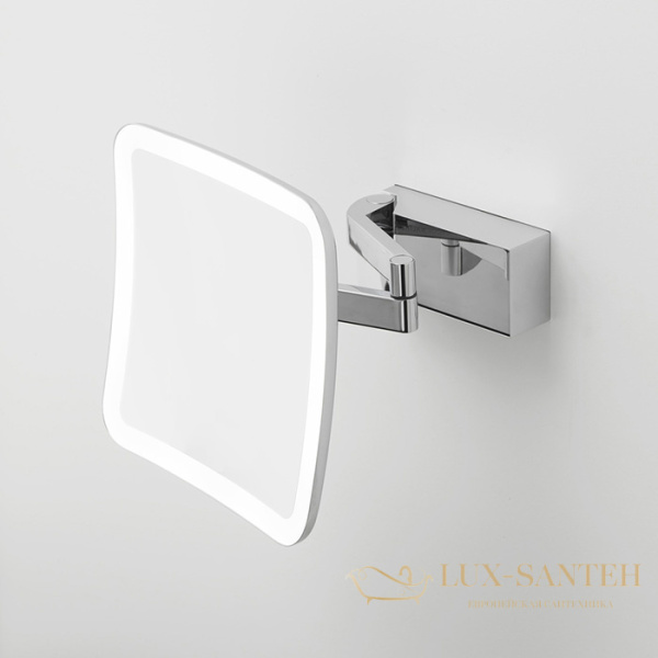 косметическое зеркало vision s подвесное 200 мм, decor walther led, 0123200, увеличение x5, хром