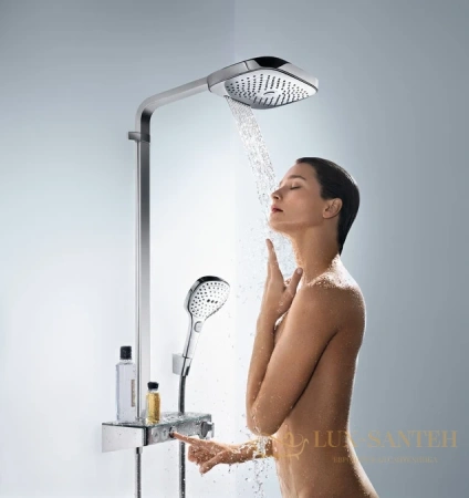 душевая стойка hansgrohe raindance select e 300 3jet 27127400 showerpipe белый/хром