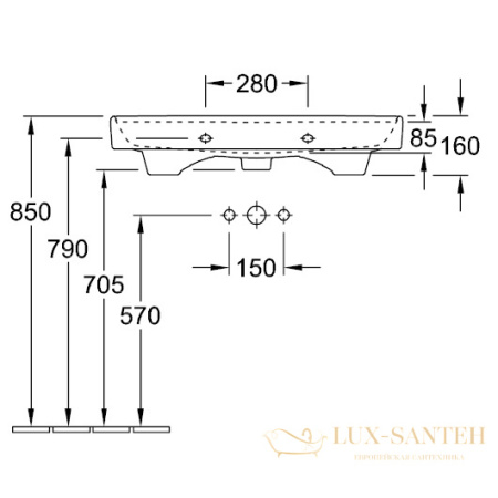 раковина villeroy & boch collaro 4a3380r1 ceramicplus 800х470 мм, белый