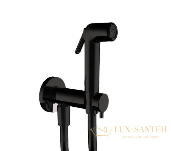 гигиенический комплект с прогрессивным смесителем almar atthis, e136009.mb, внешняя часть, черный матовый