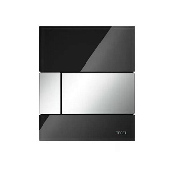 стеклянная панель смыва tece tecesquare 9242807, черное стекло/клавиша хром глянцевый