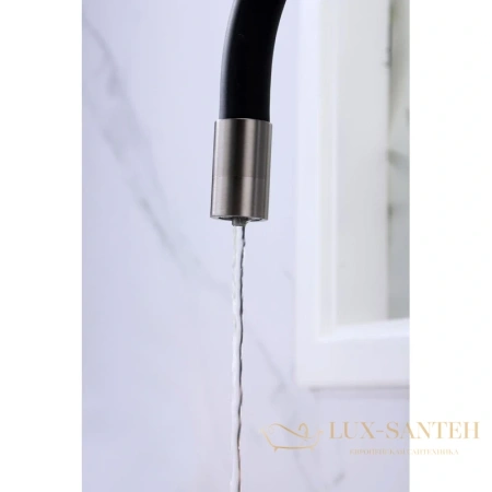 смеситель paulmark salix sa213419-gm для кухни с подключением к фильтру, вороненая сталь