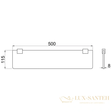 полка стеклянная allen brau infinity 6.21012-00 50 см, хром