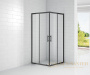 душевой уголок cezares eco eco-o-a-2-100-c-nero 100x100 профиль черный матовый, стекло прозрачное