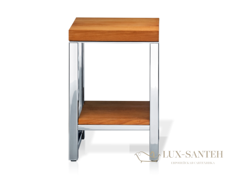 табурет decor walther wood hm 0926886 для ванной комнаты, сталь полированная/бук светлый