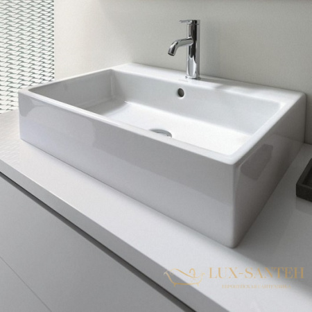 раковина накладная duravit vero air 2352600000 600х470 мм, белый