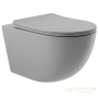 унитаз подвесной aqueduto ovo, ovo0130, 525*360 безободковый, сиденье c микролифтом, серый матовый