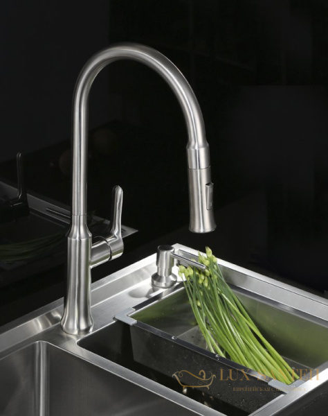 смеситель belbagno bb-lam38-in для кухни, нержавеющая сталь