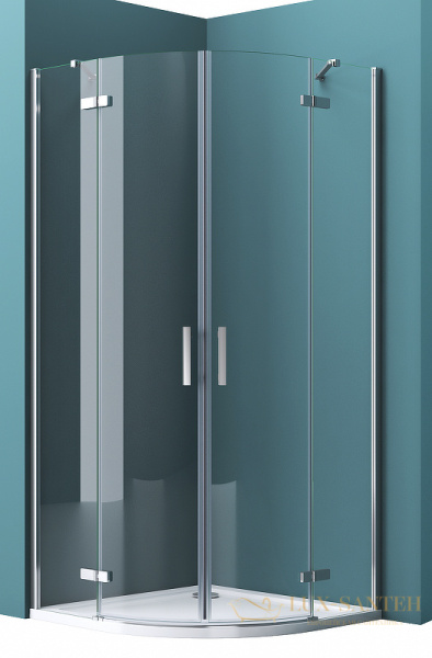 душевой уголок belbagno kraft kraft-r-2-100-c-cr 100х100 см профиль хром, стекло прозрачное
