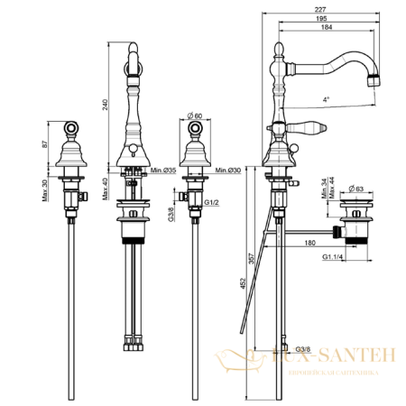 смеситель для раковины, fima carlo frattini herend, f5401cr, с донным клапаном, хром