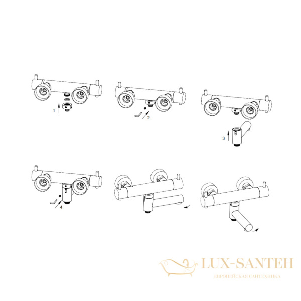 излив поворотный для смесителя aquame aqm8301bc, с запорным керамическим картриджем, медь брашированная