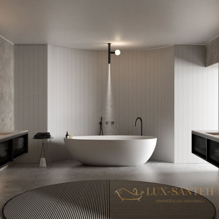 ванна свободностоящая antonio lupi eclipse, eclipse bianco/cr, 1850х955х530h, с д/к хром, cristalplant, белый