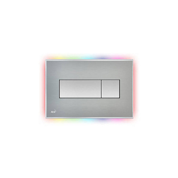 alcaplast кнопка управления с цветной пластиной, светящаяся кнопка сталь матовая, свет радуга m1471 - r