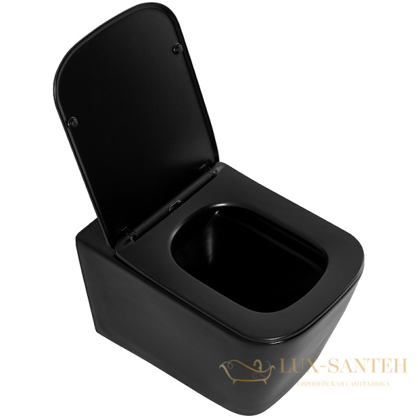 подвесной унитаз belbagno ardente-c bb3202chr-mb/bb3202sc-mb с сиденьем микролифт, черный матовый