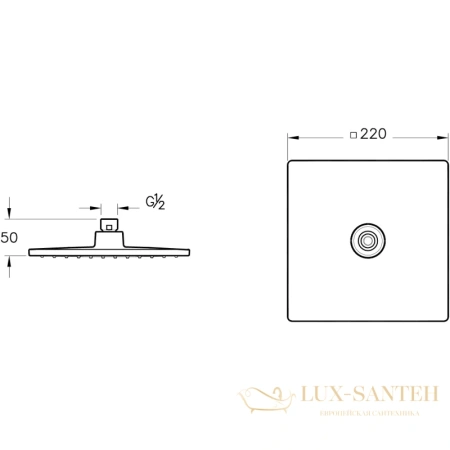 душевой комплект vitra win s a49283exp 220 мм, хром