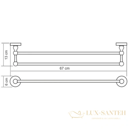 полотенцедержатель wasserkraft nau k-7740 67 см, хром