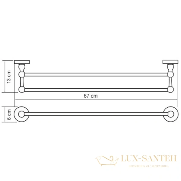 полотенцедержатель wasserkraft nau k-7740 67 см, хром