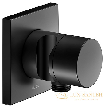 встраиваемый переключатель на 2 потребителя, keuco ixmo, 59556370202,  с выводом для шланга и держателем лейки dn 15, черный матовый (ral 9011)