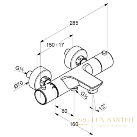 термостат kludi objekta 352010538 для ванны, хром