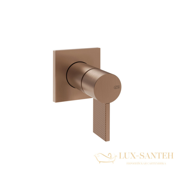 смеситель для душа встраиваемый gessi inverso diamantato 73609.708, 1 выход, copper brushed pvd
