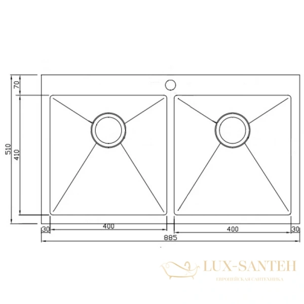 кухонная мойка seaman eco marino smb-8851ds.a, нержавеющая сталь
