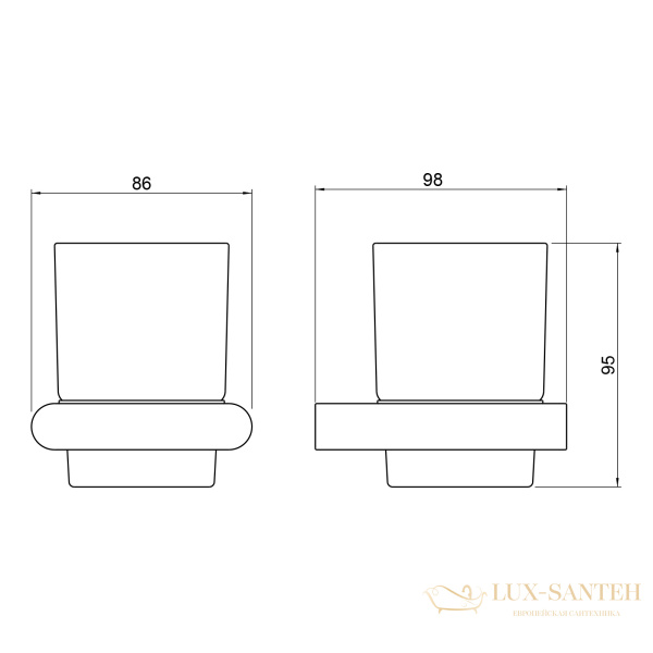 стакан для зубных щеток timo luiro 18432/03, черный матовый