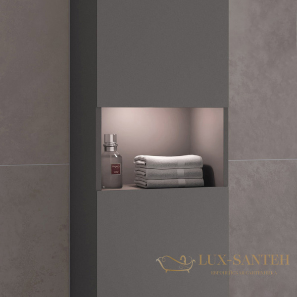 высокий шкаф-пенал keuco stageline, 32831290102, 400x1800x360 мм, к/ф: инокс