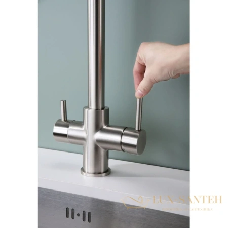 смеситель paulmark lange la214212-ni для кухни с подключением к фильтру, никель