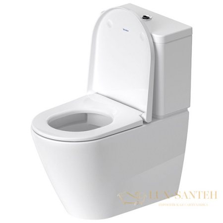 чаша напольного безободкового унитаза duravit d-neo 2002090000 rimless, белый