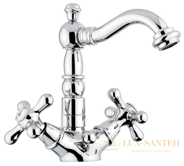 смеситель для раковины emmevi deco old 12615/cr с донным клапаном, хром