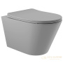 унитаз подвесной aqueduto cone, con0110, 525*360 безободковый, сиденье с микролифтом, серый матовый