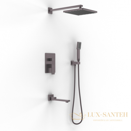 душевая система для ванны berges nardis 3s, 071012, встраиваемая, оружейная сталь