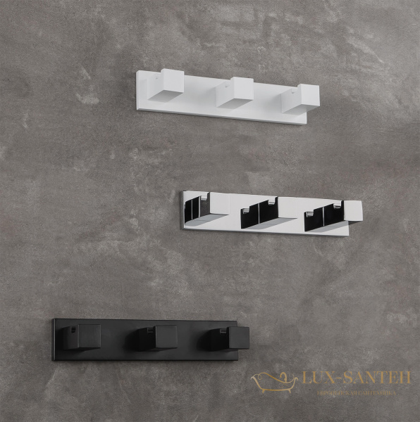 крючок тройной colombo design look lc37.nm, черный матовый