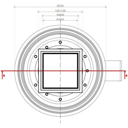 душевой трап pestan confluo standard plate 4 13702565 94x94/50 мм 2 в 1 с основой под плитку, хром/матовый хром