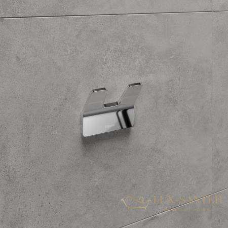 крючок двойной lemark smooth line 9711004 для полотенец и халатов, хром