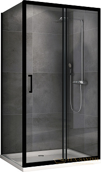 душевой уголок abber schwarzer diamant ag30160b-s80b, цвет черный