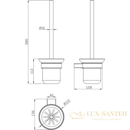 ерш milacio ultra mcu.964.mb, черный матовый